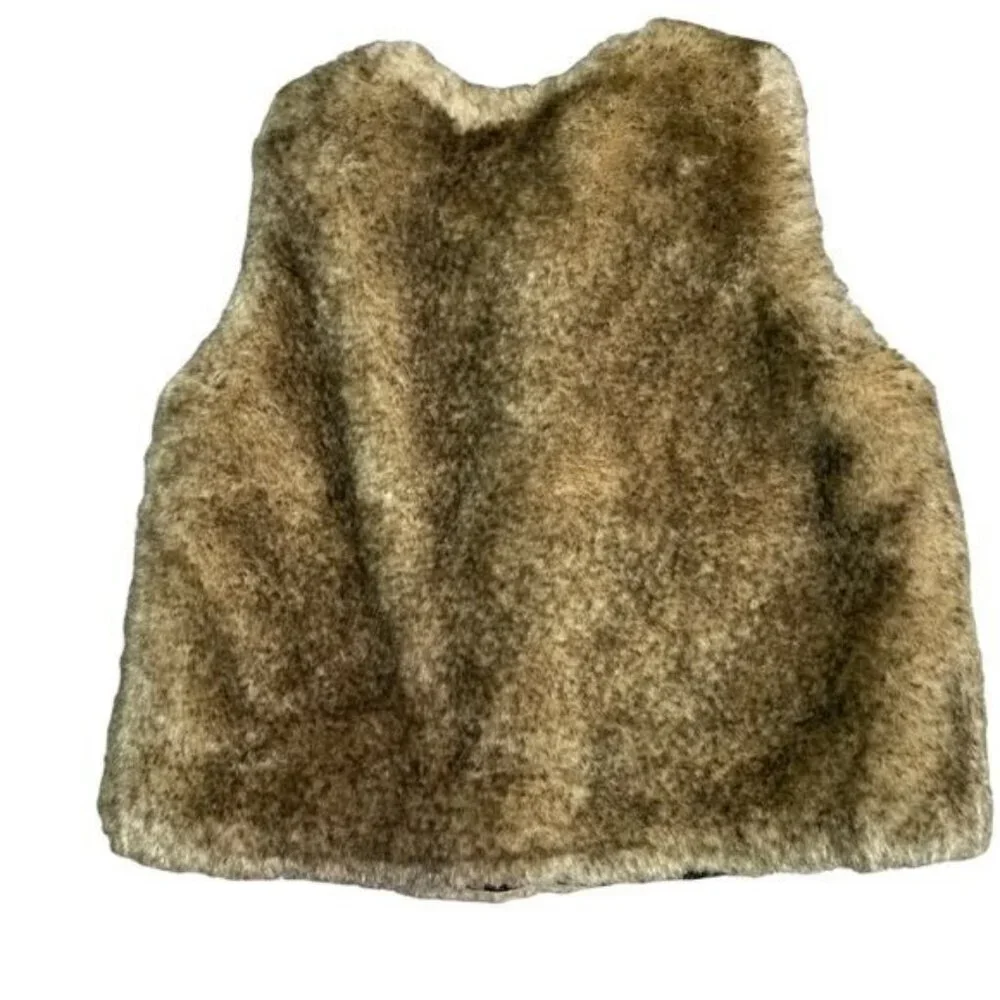 Old Navy Faux Fur Vest Brown Girls Size 4T